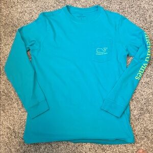 Vineyard Vines Kids Teal Long Sleeve Tee